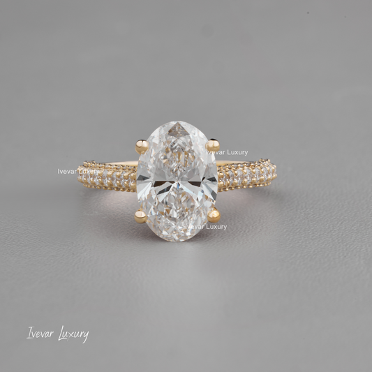 Custom Moissanite Diamond Engagement Ring by Ivevar