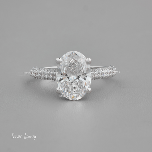 Moissanite Diamond Oval Cut Ring by Ivevar