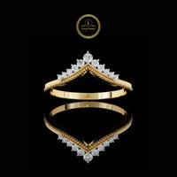 0.40 TCW Moissanite Diamond Elegant Tiara Chevron Wedding & Stacking Ring Band for Surprise