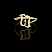 0.30 TCW Monogram-Inspired Ring Featuring a Vertical Trio of Brilliant Moissanite Diamond