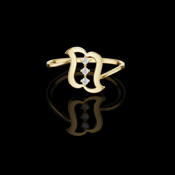 0.30 TCW Monogram-Inspired Ring Featuring a Vertical Trio of Brilliant Moissanite Diamond