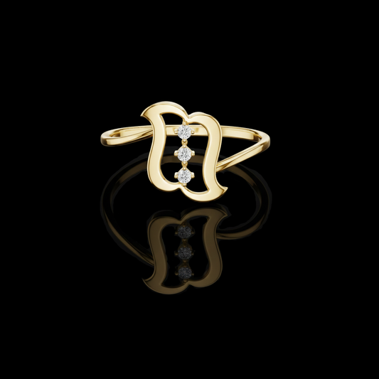 0.30 TCW Monogram-Inspired Ring Featuring a Vertical Trio of Brilliant Lab Grown Diamond