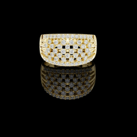 1.40 TCW Infinite Sparkle Multi Row Moissanite Diamond Cascade Ring in Polished Gold
