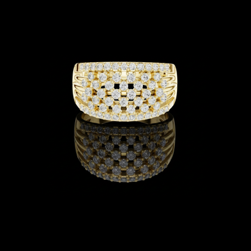 1.40 TCW Infinite Sparkle Multi Row Moissanite Diamond Cascade Ring in Polished Gold