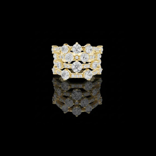 1.97 TCW Vibrant Moissanite Round Cut Diamond Ring For Special Moment