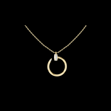 0.21 TCW Elegant Open Ring with Minimal Pave Moissanite Diamond Circle Charm Modern Nail Inspired Pendant Fine Jewelry