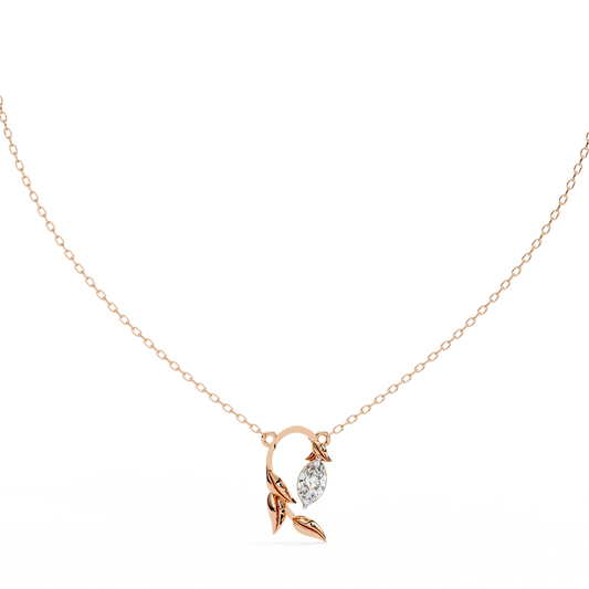 Nature Inspired Marquise Leafy Pendant - view 3