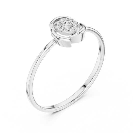 Round Cut Lab Diamond Swirl Cluster Ring With Wrap Setting - view 4