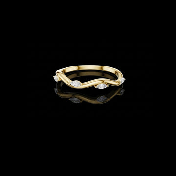 0.30 TCW Minimalist Crossover Moissanite Marquise Diamond Ring for Women Band