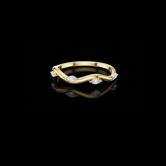0.10 TCW Minimalist Crossover Moissanite Marquise Diamond Ring for Women Band