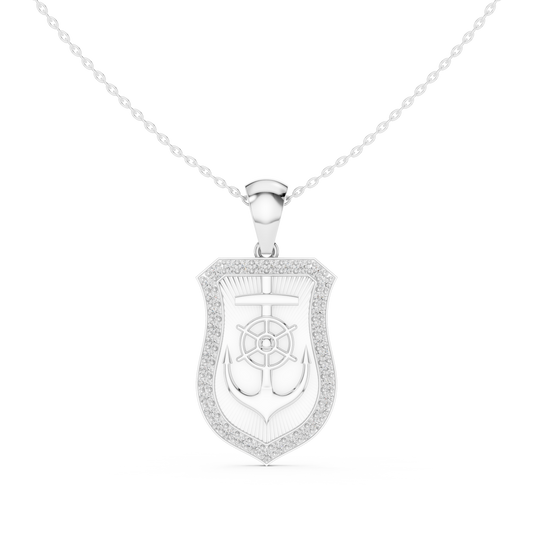 Dainty Geometric Shield Pendant - view 3