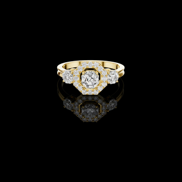 1.50 CT Octavia Halo Octagonal Lab Grown Diamond Halo Ring with Side Accents
