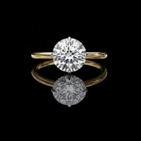 Women's Four Prong Round Cut Moissanite Diamond Solitaire Ring