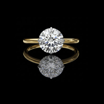 Women's Four Prong Round Cut Moissanite Diamond Solitaire Ring