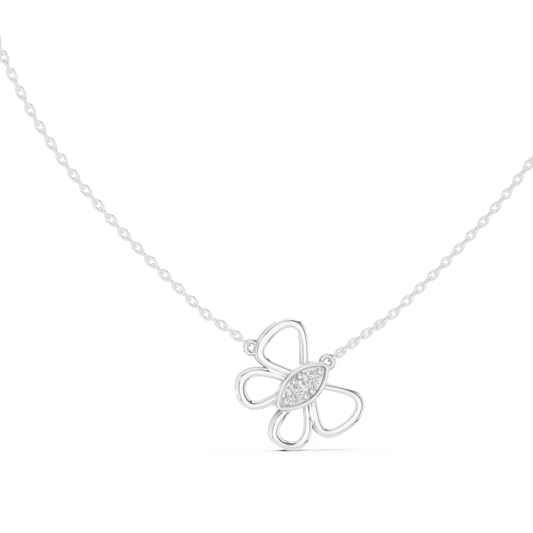 0.16 TCW Minimal Butterfly Openwork Moissanite Pendant - view 3