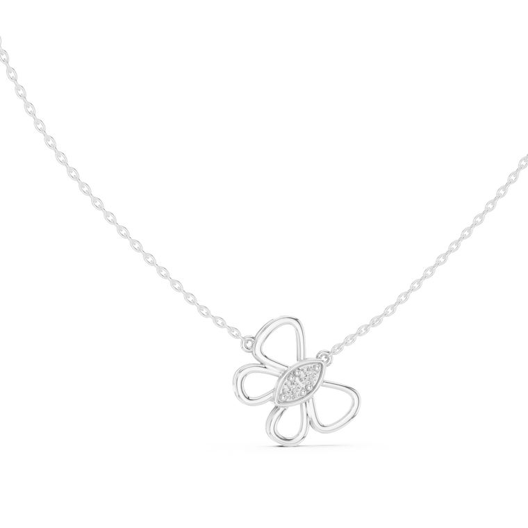 0.16 TCW Minimal Butterfly Openwork Moissanite Pendant - view 3