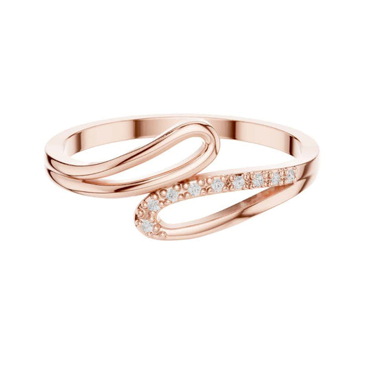 Open Swirl Round Moissanite Pave Ring - view 2