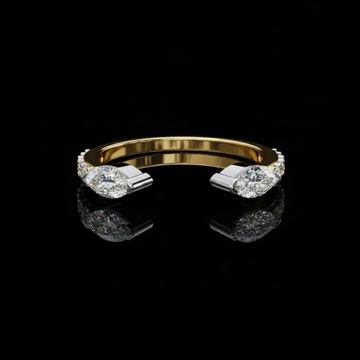 0.31 CT Modern Marquise Cut Moissanite Diamond Open Bypass Band for Women