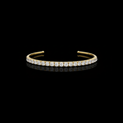 Open Cuff Round Lab Diamond Bracelet for Women