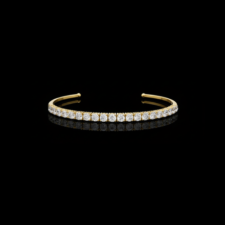 Open Cuff Round Lab Diamond Bracelet for Women