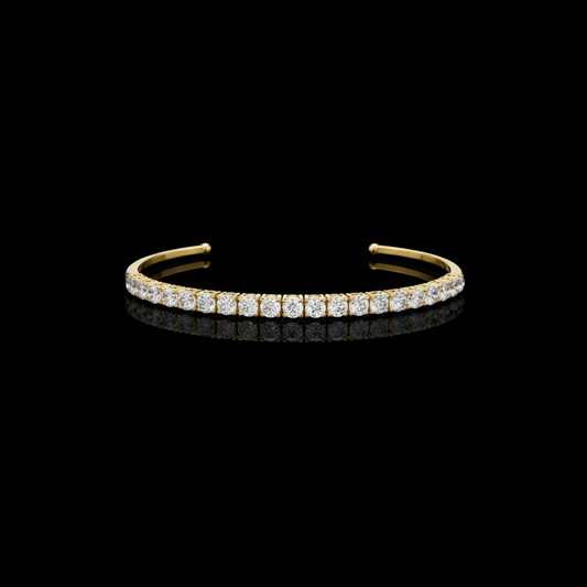 2.31 TCW Dazzling Open Round Lab Grown Diamond Cuff Bracelet with Brilliant Cut Stones By Ivevar