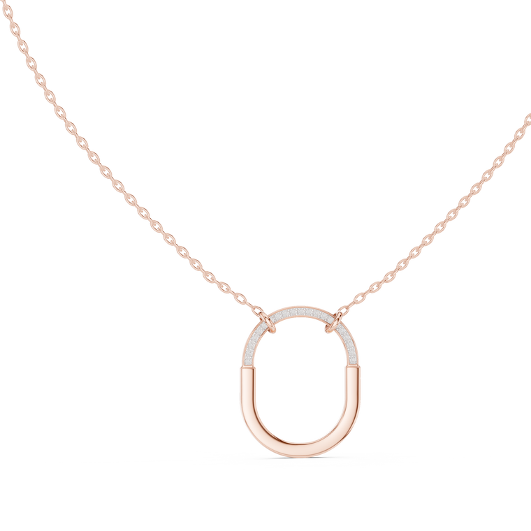 U Shape Hardware Pattern Statement Pendant - view 2