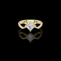 2.50 TCW Opulent Asscher Lab Grown Diamond Ring with Open Split Shank Geometric Band