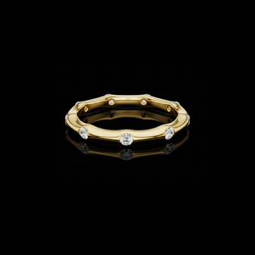 0.50 TCW Contemporary Gold Lab Grown Diamond Band Ring with Scattered Round Diamonds