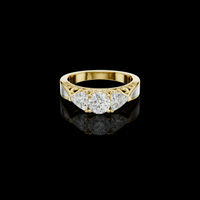 1.50 CT Ornate Trinity Three Stone Moissanite Diamond Ring with Trillion Decorative Accents