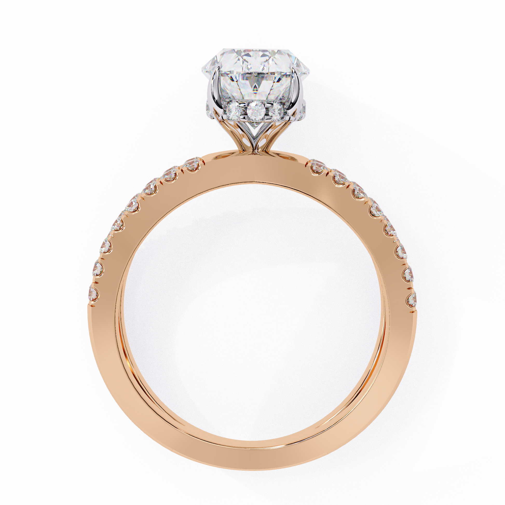 Rose gold ring with a diamond 