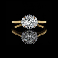 Oval Lab Diamond Cluster Wedding Bridal Ring