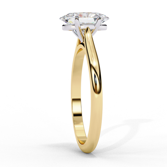 Oval Cut Moissanite Engagement Ring With Four Prong - view 4