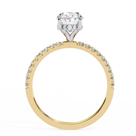 1.20 CT Elegant Oval Cut Pave Lab Grown Diamond Bridal Ring with Sparkling Finish
