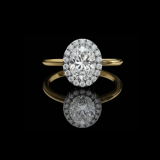 2.50 CT Dazzling Lab grown Diamond Oval Cut Halo Ring Elegant Party Jewelry Gift For Women