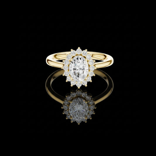2.50 CT Captivating Floral-Inspired Ring with Sparkling Round Accent Lab Diamonds For Holiday Gift