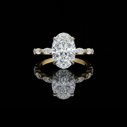 3.00 CT Fantastic Lab Grown Diamond Pure Grace Oval Luxury with Flawless Sparkle Ring for Her