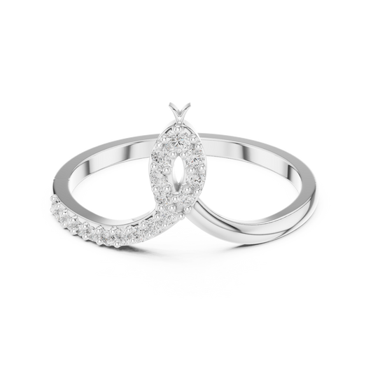 Snake Bypass Round Cut Moissanite Ring - view 3