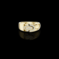0.22 TCW Classic Round Lab Grown Diamond Oval Center Cluster with Asymmetrical Pave Accent Ring