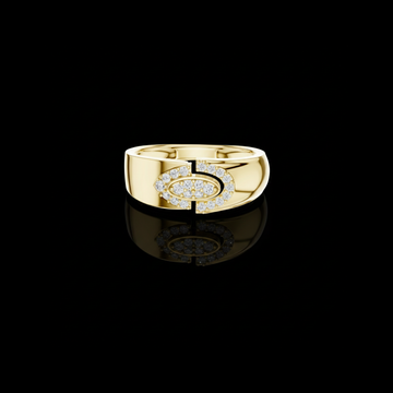 0.22 TCW Classic Round Lab Grown Diamond Oval Center Cluster with Asymmetrical Pave Accent Ring