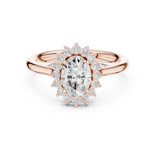 2.50 CT Captivating Floral-Inspired Ring with Sparkling Round Accent Lab Diamonds For Holiday Gift