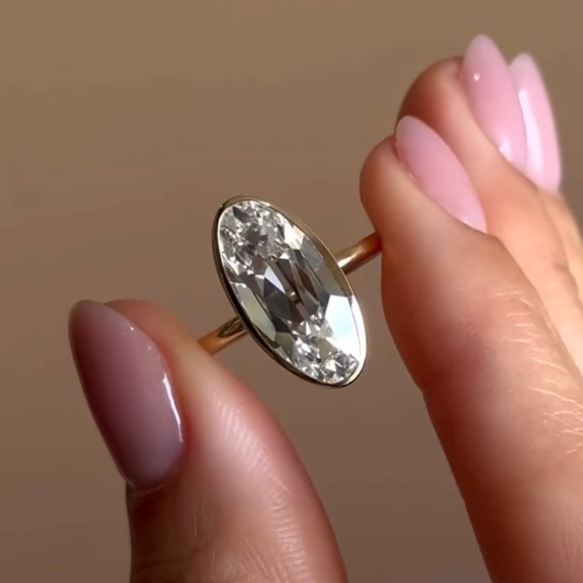 2.00 TCW Contemporary Bezel Set Oval Cut Lab Grown Diamond Ring A Minimalist Expression