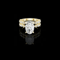 3.00 CT Opulent Couture Bridal Oval Cut Ring with Double Row Lab Diamond Gallery Statement Jewelry