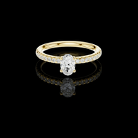 1.50 CT Beautiful Oval Cut Moissanite Diamond Dainty Pave Band Engagement Minimalist Ring for Her