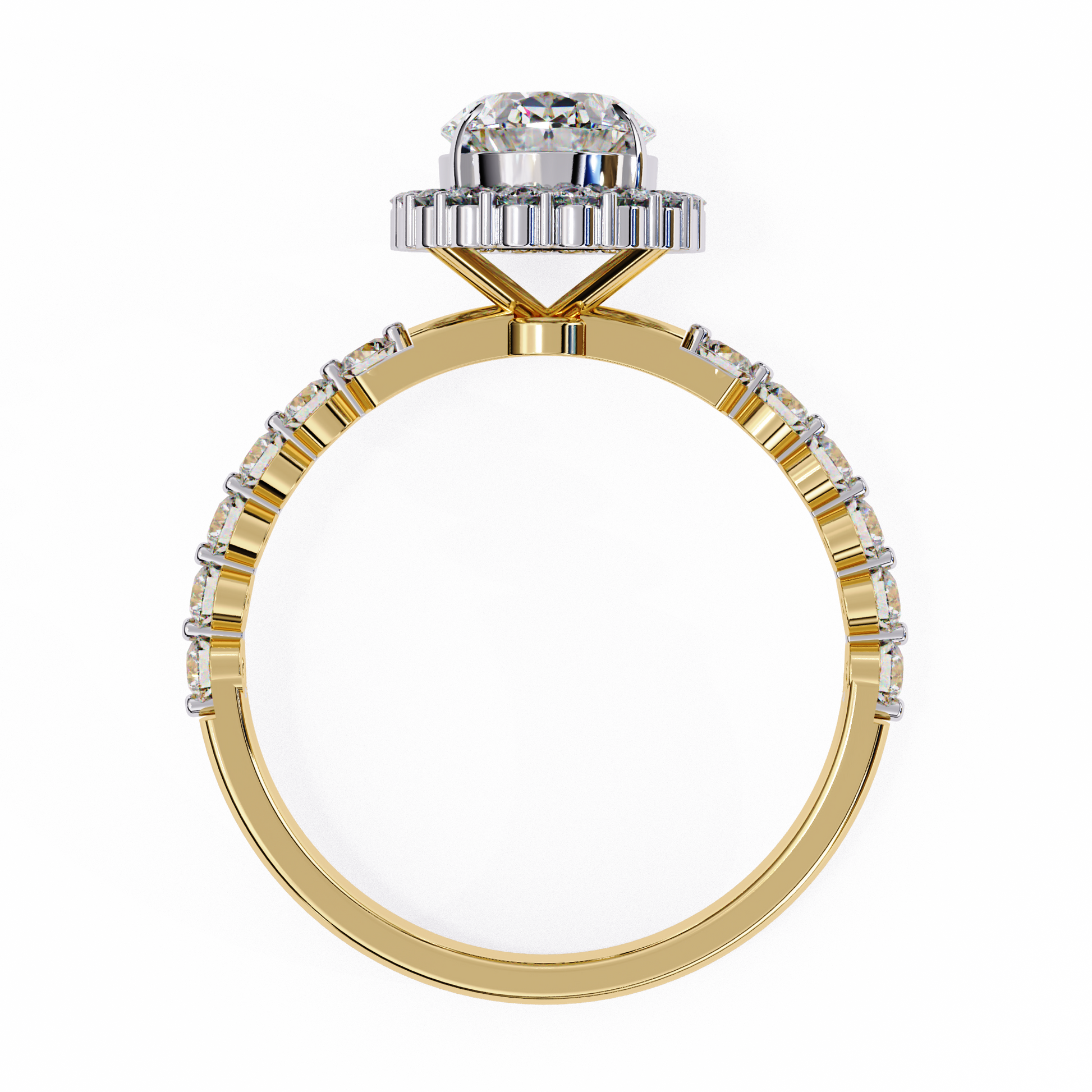 Gold ring with diamond accents 