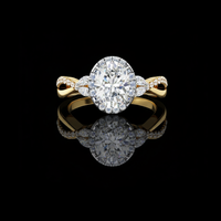 3.00 CT Delicate Oval Brilliant Cut Moissanite Diamond Engagement Ring For Women