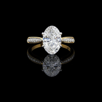 2.00 CT Magnificent Oval-Cut Lab grown Diamond Ring with Pavé Accents for Elevated Elegance