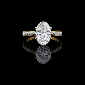 2.00 CT Magnificent Oval-Cut Lab grown Diamond Ring with Pavé Accents for Elevated Elegance