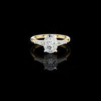 2.50 CT Noble Oval Cut Moissanite Diamond Ring with Baguette Side Stones and High Polish Finish