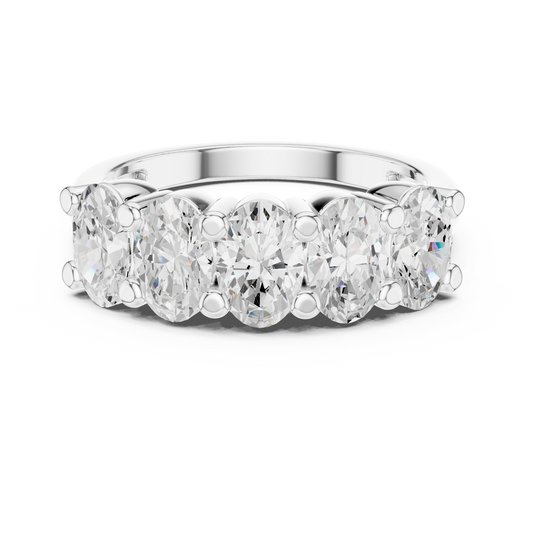 Oval Cut Five Stone Lab Diamond Ring - view 3