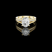 2.00 CT Glamorous Oval Cut Lab Grown Diamond Split Shank Ring with Shiny Pave Accents